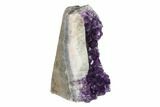 Amethyst Cut Base Crystal Cluster with Calcite - Uruguay #135114-2